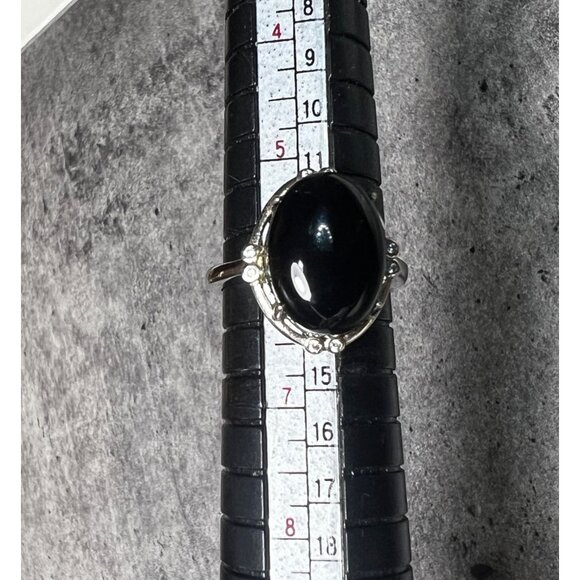 Black Stone ring, size 6, .925 sterling silver, NWOT - Picture 11 of 13